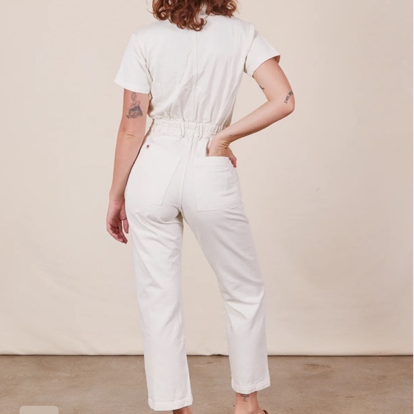 Big Bud Press Short Sleeve Jumpsuit in Vintage White Tee - Picture 4 of 13